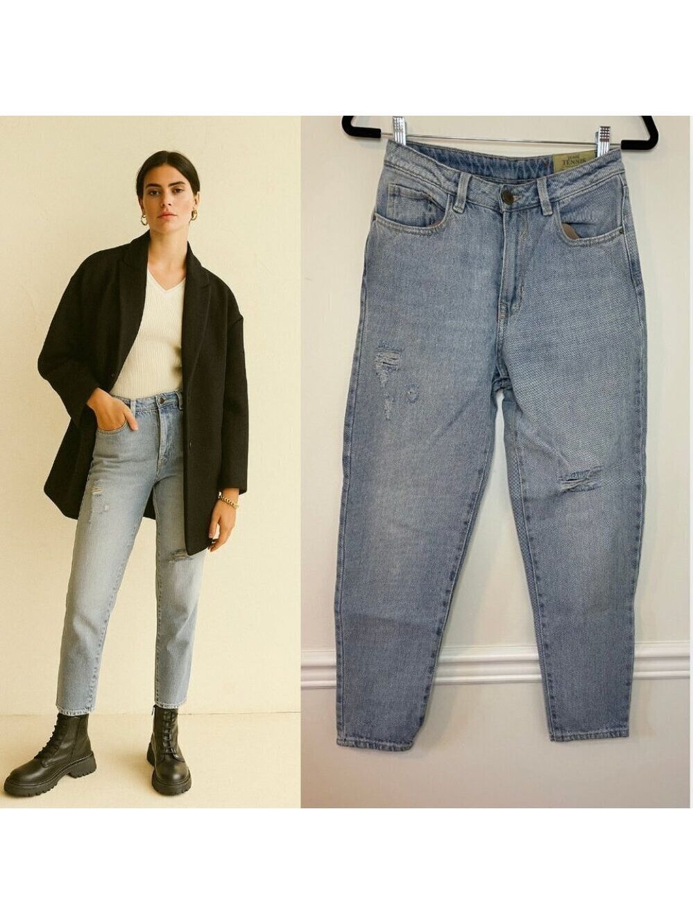 Vintage Denim Tennis Trade Company Blue Light Wash Moda Style Denim Jeans 5